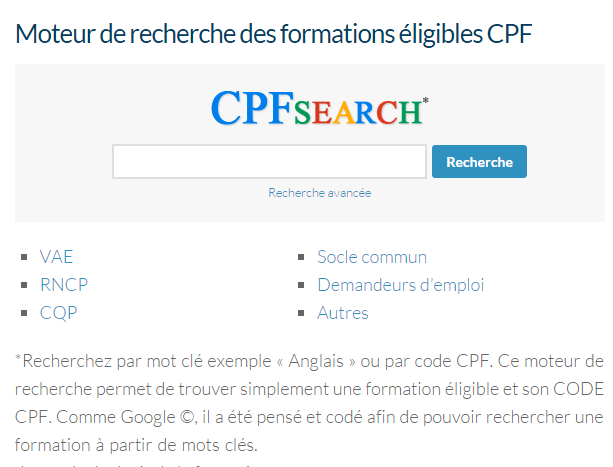 CPFsearch, le moteur de recherche des formations CPF