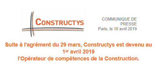 Constructys, l’Opérateur de compétences de la Construction