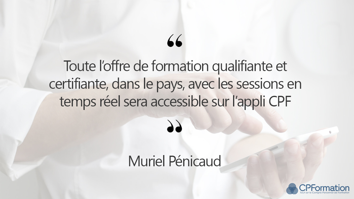 Citation sur l'APP CPF de Muriel Pénicaud