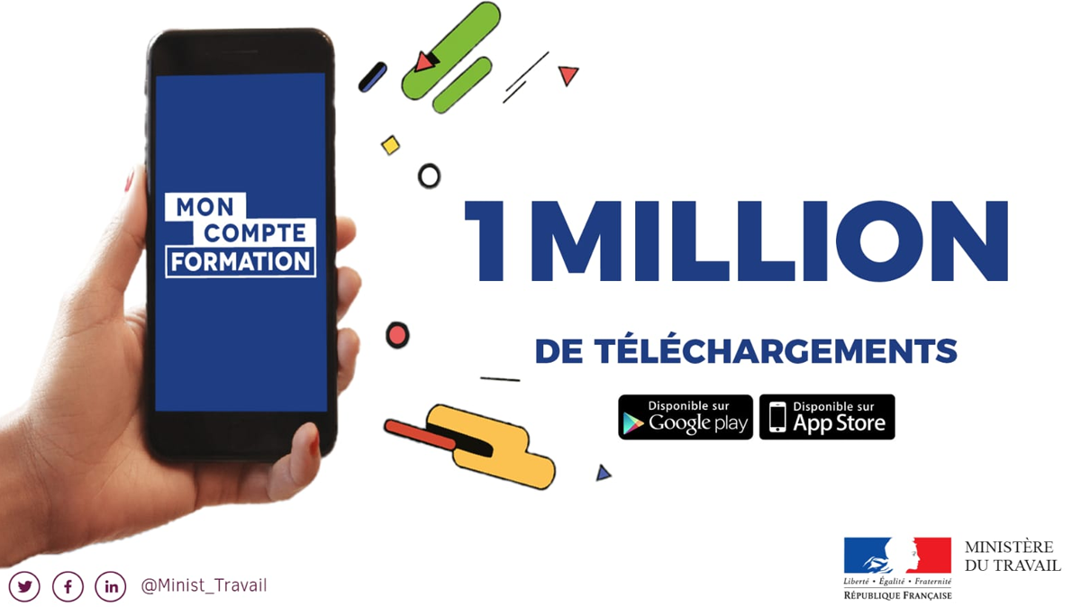 L’application Mon Compte Formation, 1 million de téléchargements !
