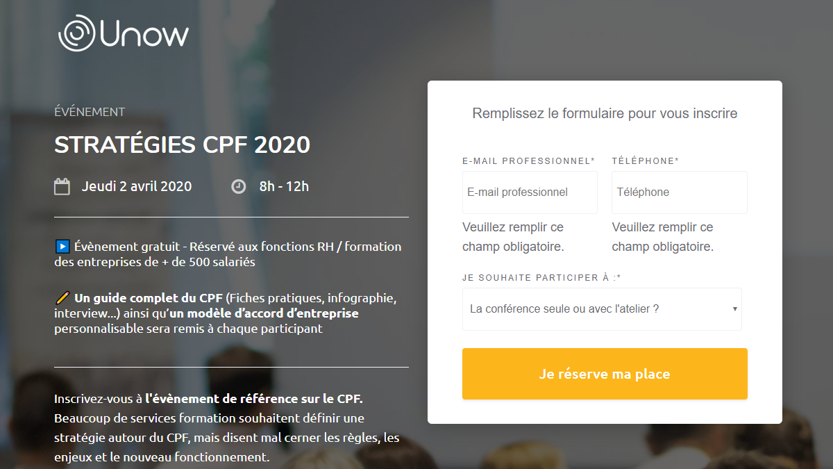 [Conférence] Quelle stratégie CPF pour 2020 ?