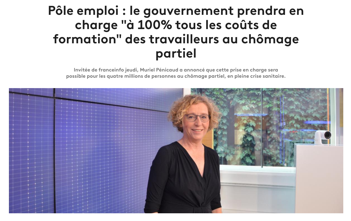 Muriel Pénicaud, ministre du Travail, invitée de franceinfo le 3 août 2018. (JEAN-CHRISTOPHE BOURDILLAT / RADIO FRANCE)