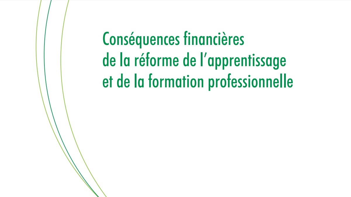 Rapport « Conséquences financières de la réforme de l’apprentissage et de la formation professionnelle »