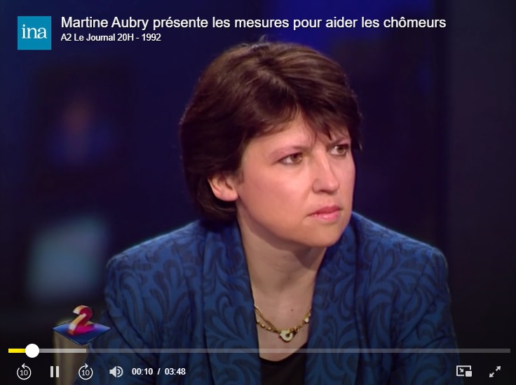 Formation des demandeurs d'emploi - Martine Aubry 1992