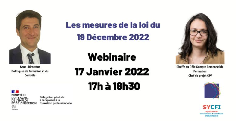 Evénement : Webinaire le 17 janvier 2023 du SYCFI sur la loi du 19 décembre 2022 sur la formation professionnelle