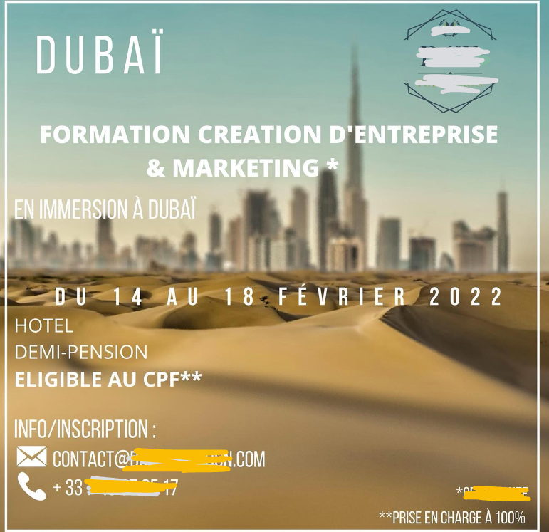 Formation Création d'entreprise et marketing en immersion à Dubaï - Un influenceur CPF témoigne