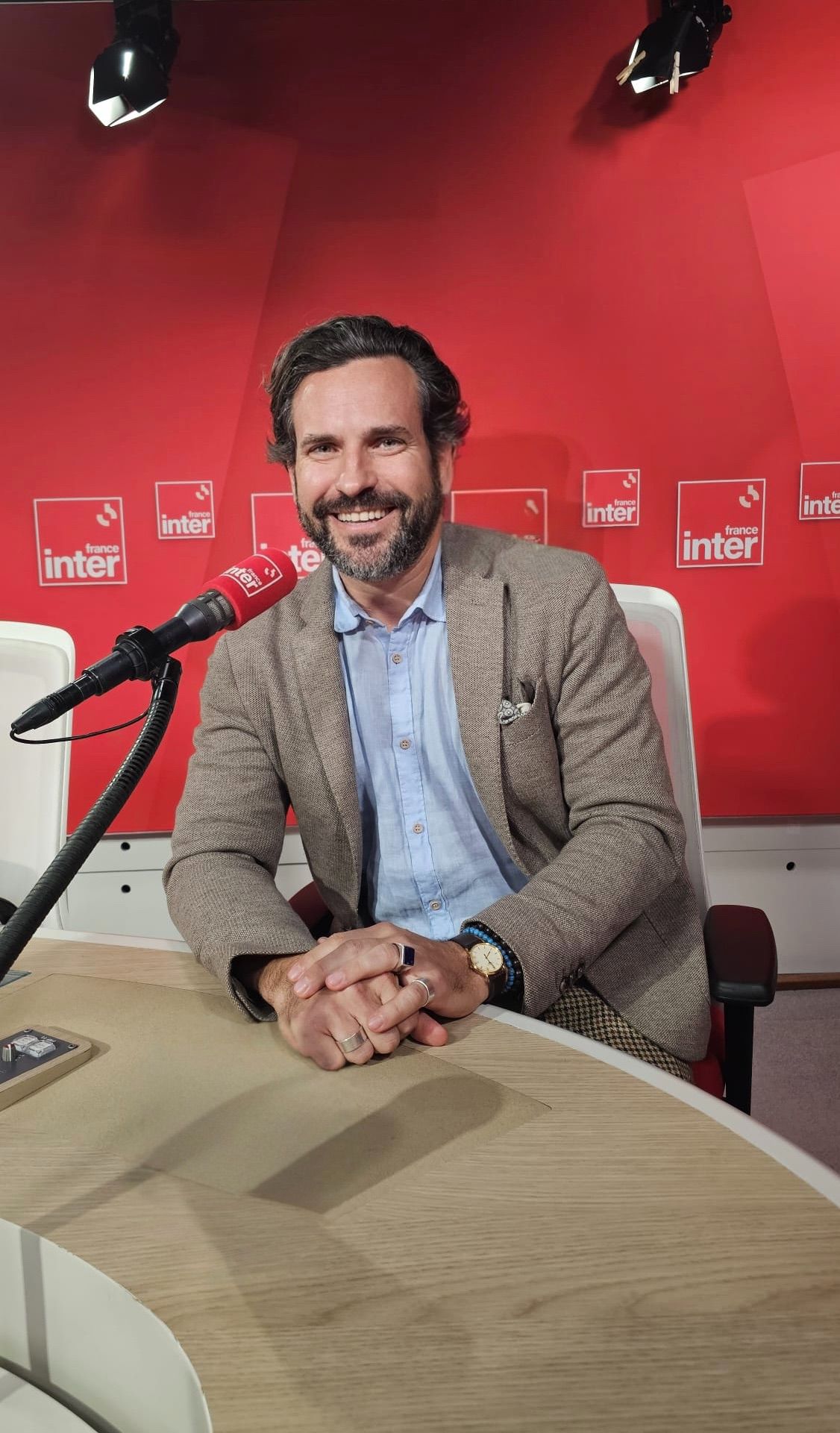 Arnaud Portanelli en 2025 au micro de France Inter