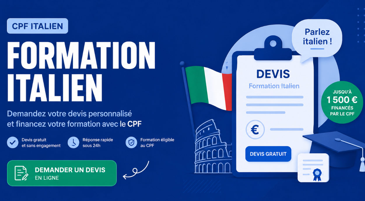 Demander un devis pour une formation d'italien CPF