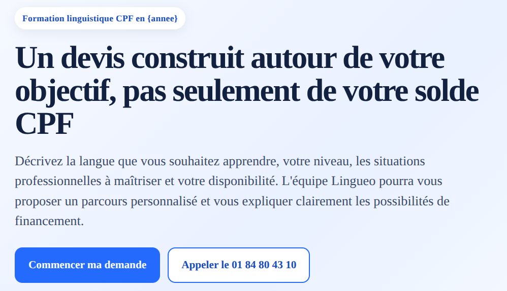 Demandez un devis pour votre formation linguistique CPF