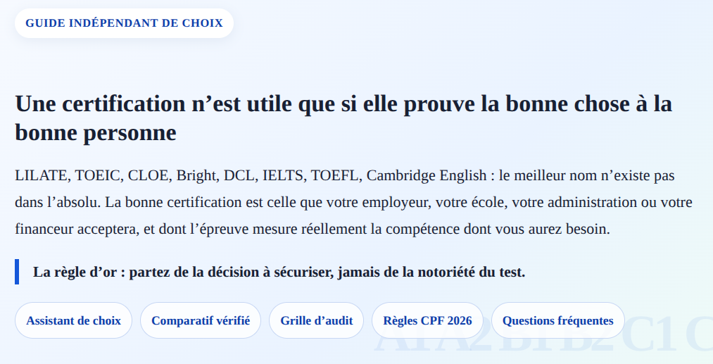 Certification des compétences linguistiques : laquelle choisir ?