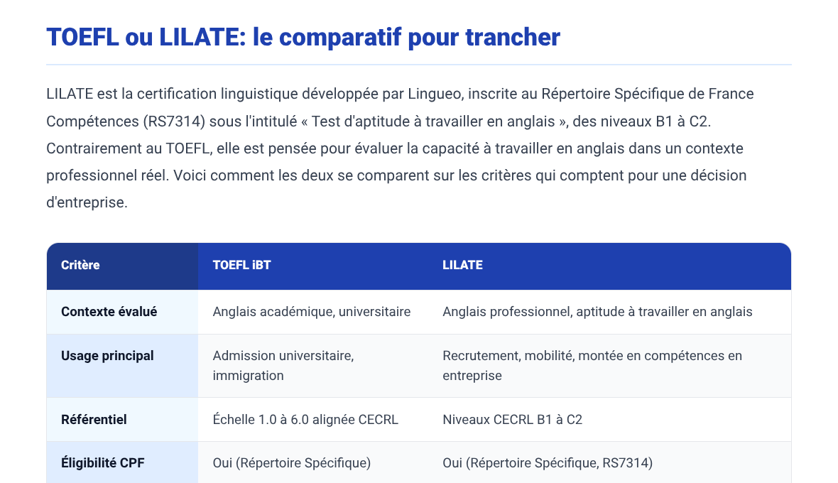 TOEFL 2026 : nouveau format, prix, CPF et alternative pour l&rsquo;entreprise