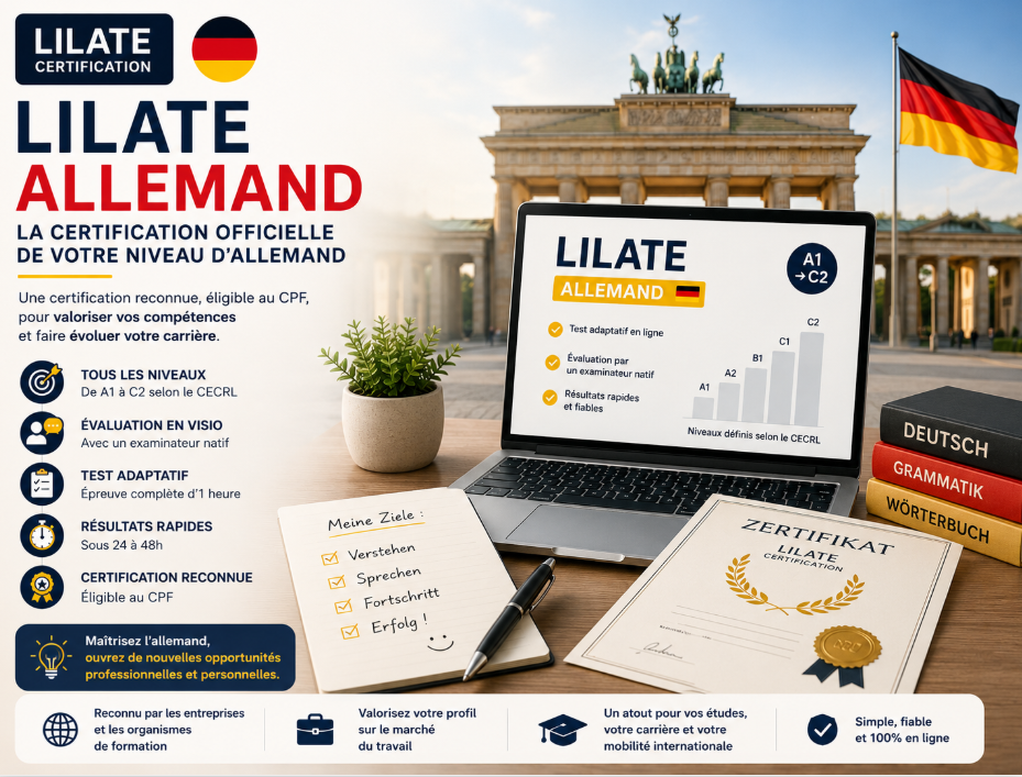 LILATE allemand : la certification CPF qui évalue votre oral en direct